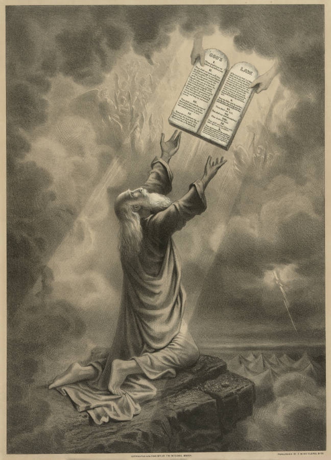 Moses Receiving the Ten Commandments, source unknown