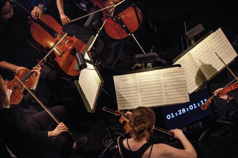 Max Richter and the American Contemporary Music Ensemble (ACME) performing Sleep at Spring Studios, New York, 2018. Photos Mike Terry.